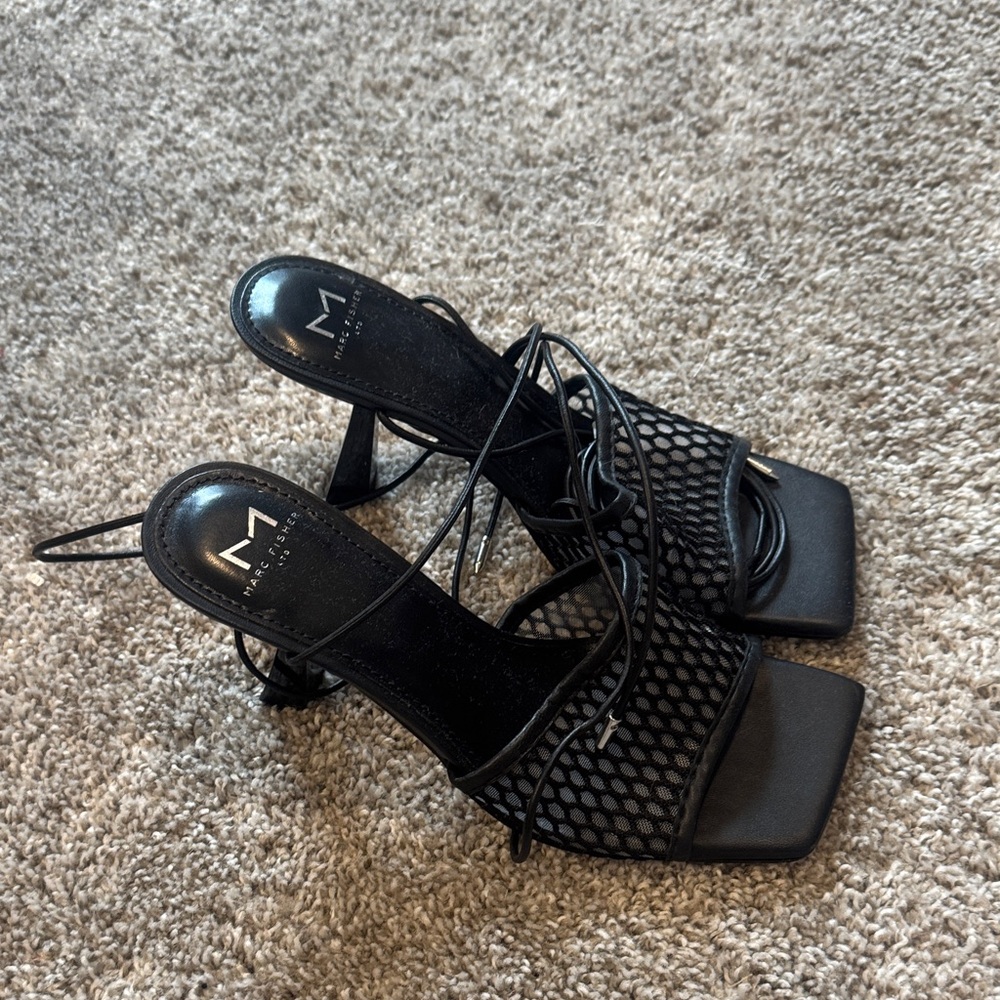 Marc fisher Black Lace-Up Heels